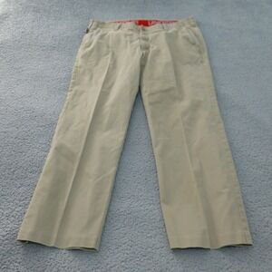 Under Armour Pants Mens 40x30 Tan Chino Flat Front Straight Leg Utility Clip